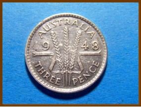 Австралия 3 пенса 1948 г. Серебро