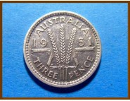 Австралия 3 пенса 1951 г. Серебро