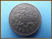 Барбадос 25 центов 1990 г.
