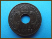Восточная Африка 5 центов 1937 г.