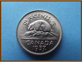 Канада 5 центов 1937 г.