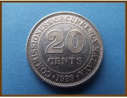 Британская Малайя 20 центов 1939 г. Серебро