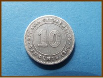 Стрейтс-Сетлментс 10 центов 1899 г. Серебро