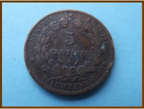 Франция 5 сантимов 1886 г. 