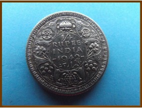 Индия 1/4 рупии 1942 г. Серебро 